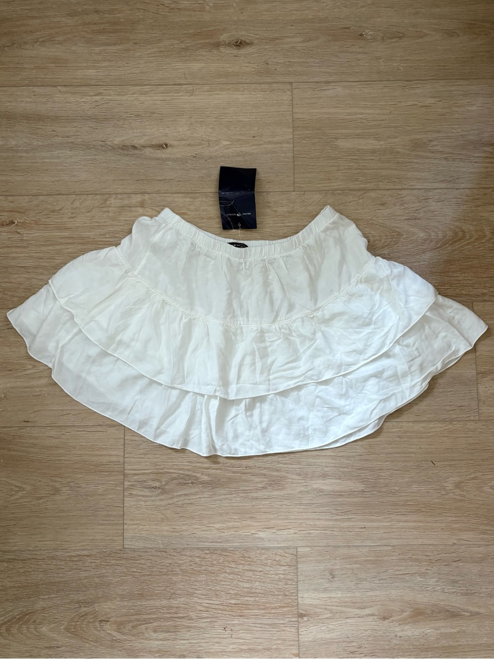 Brandy Melville White Tiered Ruffle Mini Skirt Coquette Fairycore One Size